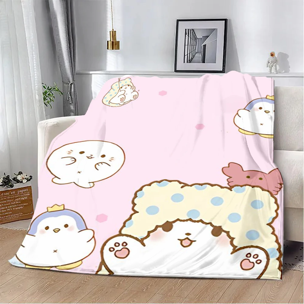 Cute Sanrio Marumofubiyori Printed Blanket Picnic Blankets Warm Blanket Soft and Comfortable Blanket Home Travel Birthday Gift