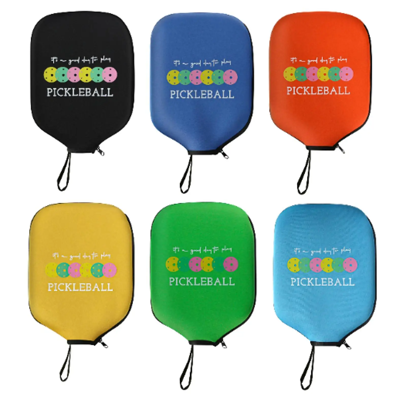 Pickleball Racket Cover Neoprene Zipper Sleeve Waterproof Protector Compact Case for Court Use