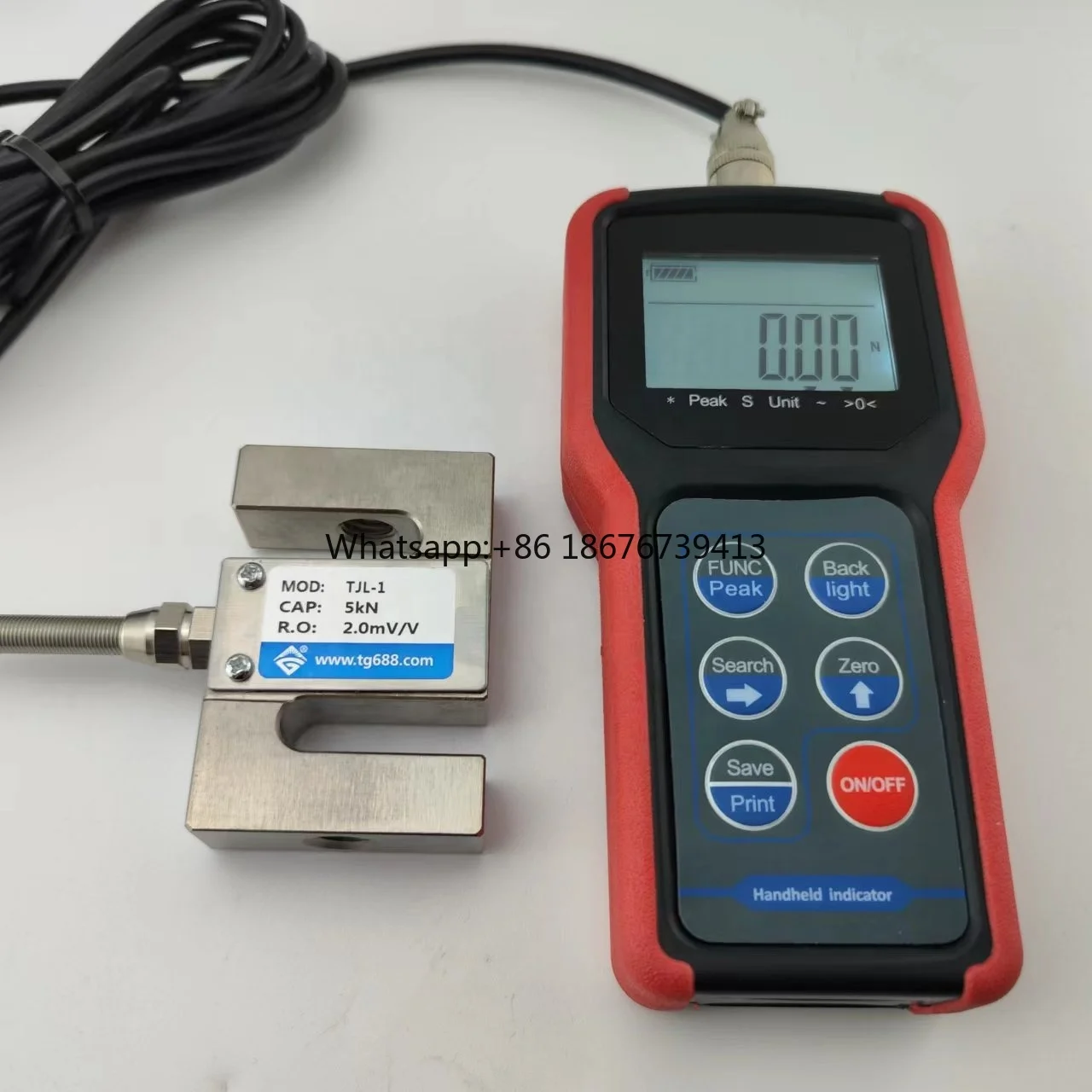 Handheld Instrument Dynamometer Digital Display Push and Pull Dynamometer Test Tester High-precision Weighing Instrument Alarm