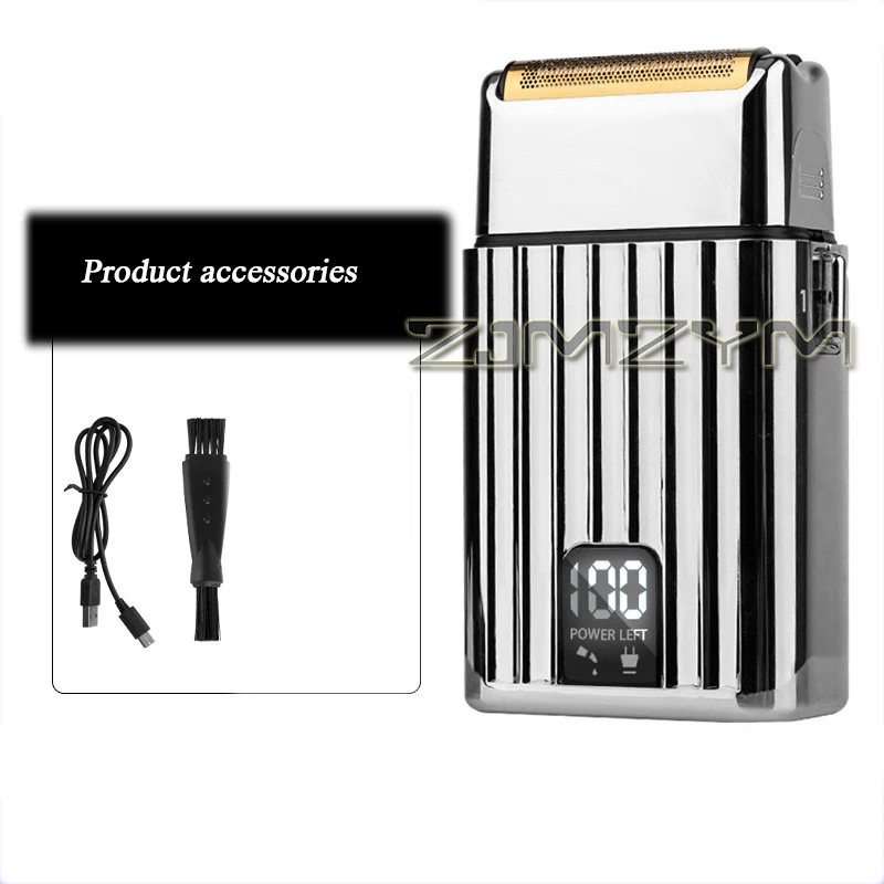 ماكينة حلاقة معدنية برأس قاطع دوار ، ماكينة حلاقة ترددية ، شحن USB ، شاشة رقمية LCD ، قابلة للفصل والغسيل