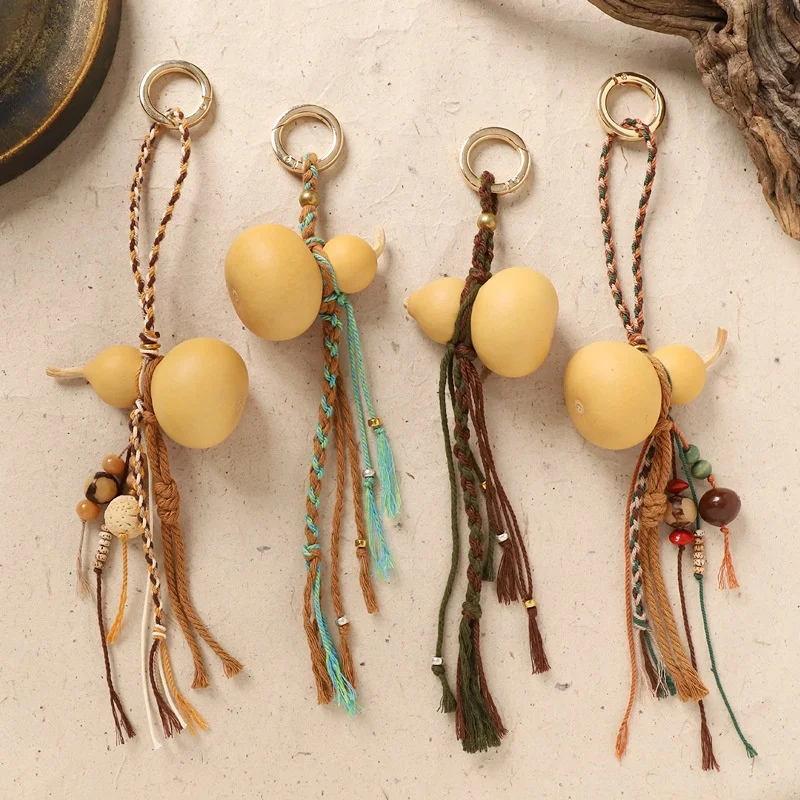 Porte-clés gourde Feng Shui, pendentif calebasse, porte-bonheur, longévité, richesse, succès aux amis, les familles et les amoureux