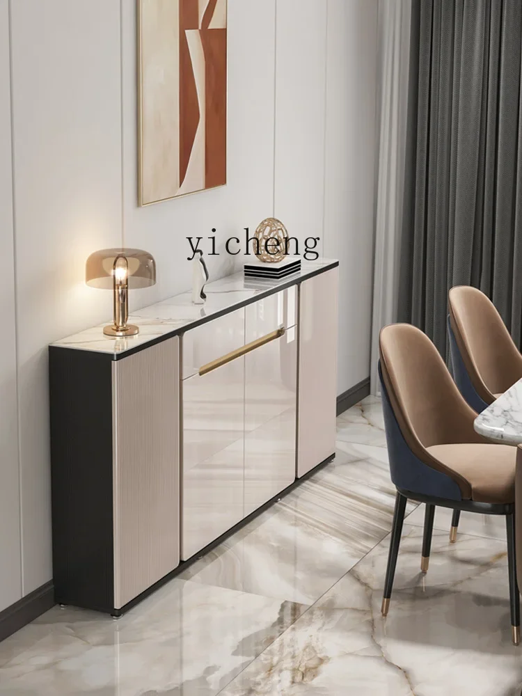 ZZTQH light luxury rock slab ultra-thin dining side cabinet 25cm narrow cabinet modern simple integrated wall tea cabinet