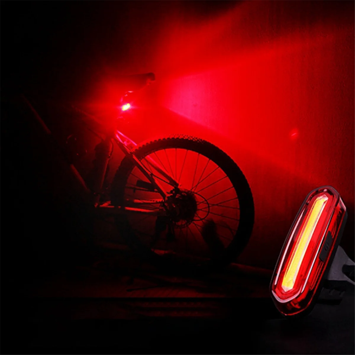 ABNP USB Rechargeable Bike Tail Light LED Warning Bicycle Rear Light IPX6 Waterproof for Helmet
