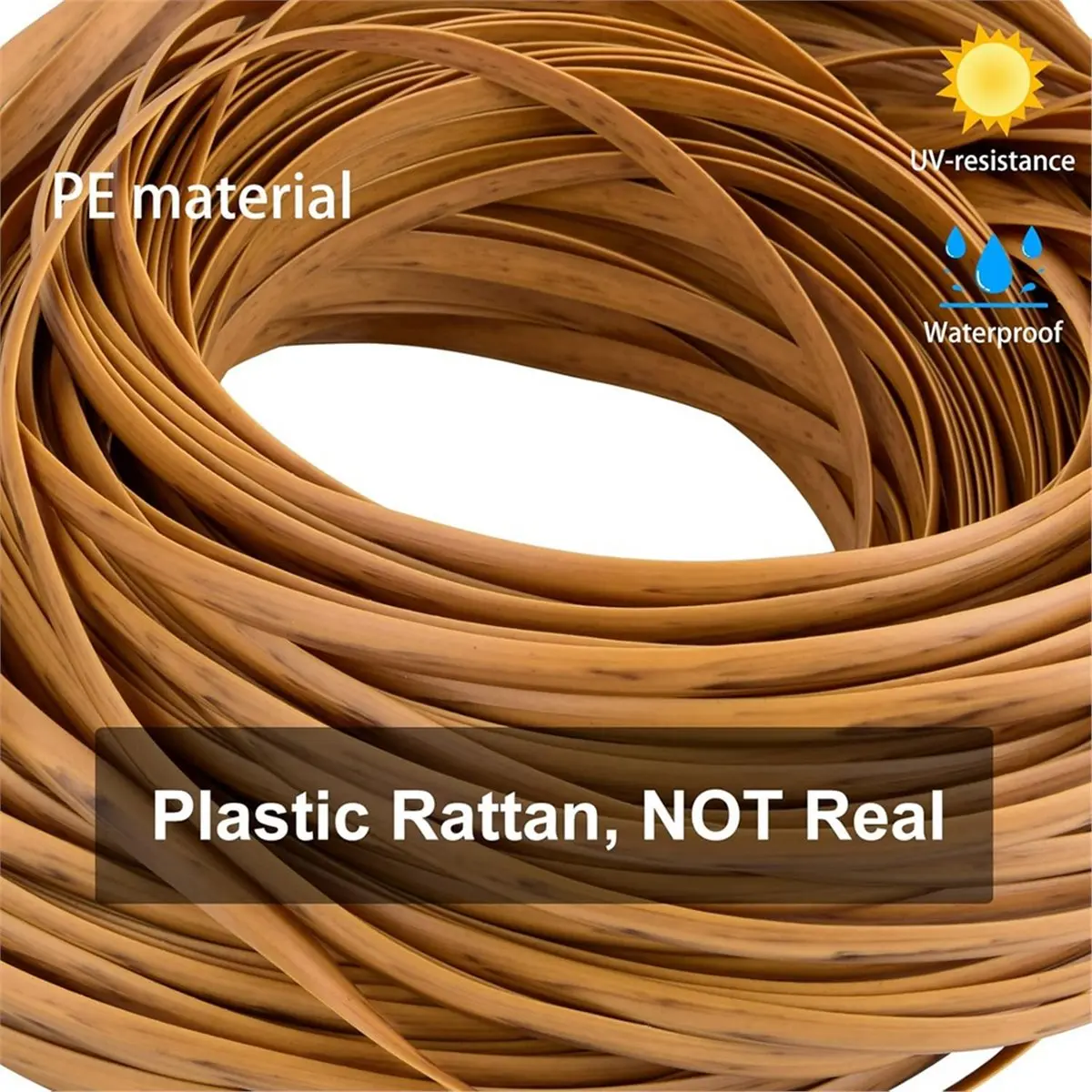 (A99Z) 120ft 8mm Light Wood Wicker Repair Kit, PE Rattan Repair Kit for Wicker Chair Fixing, Patio Furniture Repair 3