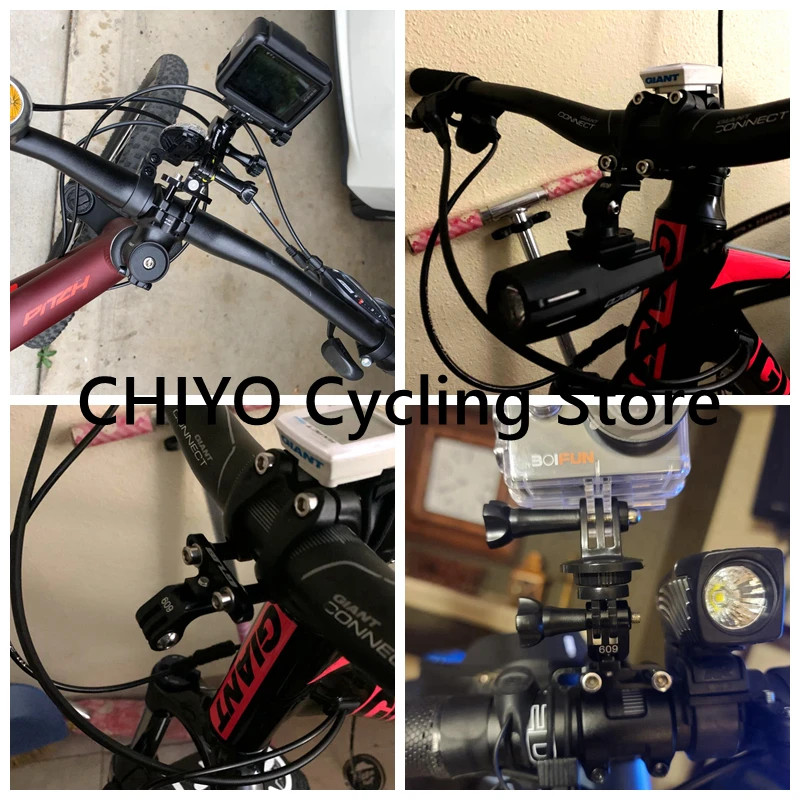 GUB-Adaptador de soporte de aluminio para bicicleta, accesorio de montaje de vástago de bicicleta para cámara GoPro y lámpara de luz, 609