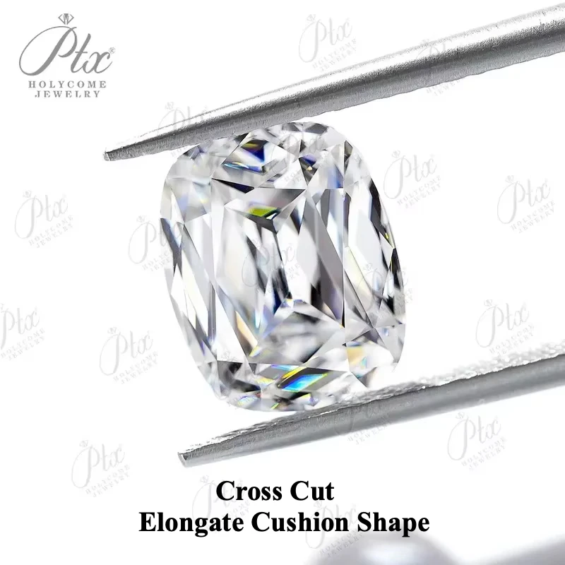 Moissanite Special Cross Cut Cushion Shape Loose Stone Diamond Wholesale Price D Color VVS1 Gems GRA Certificate Test Positive