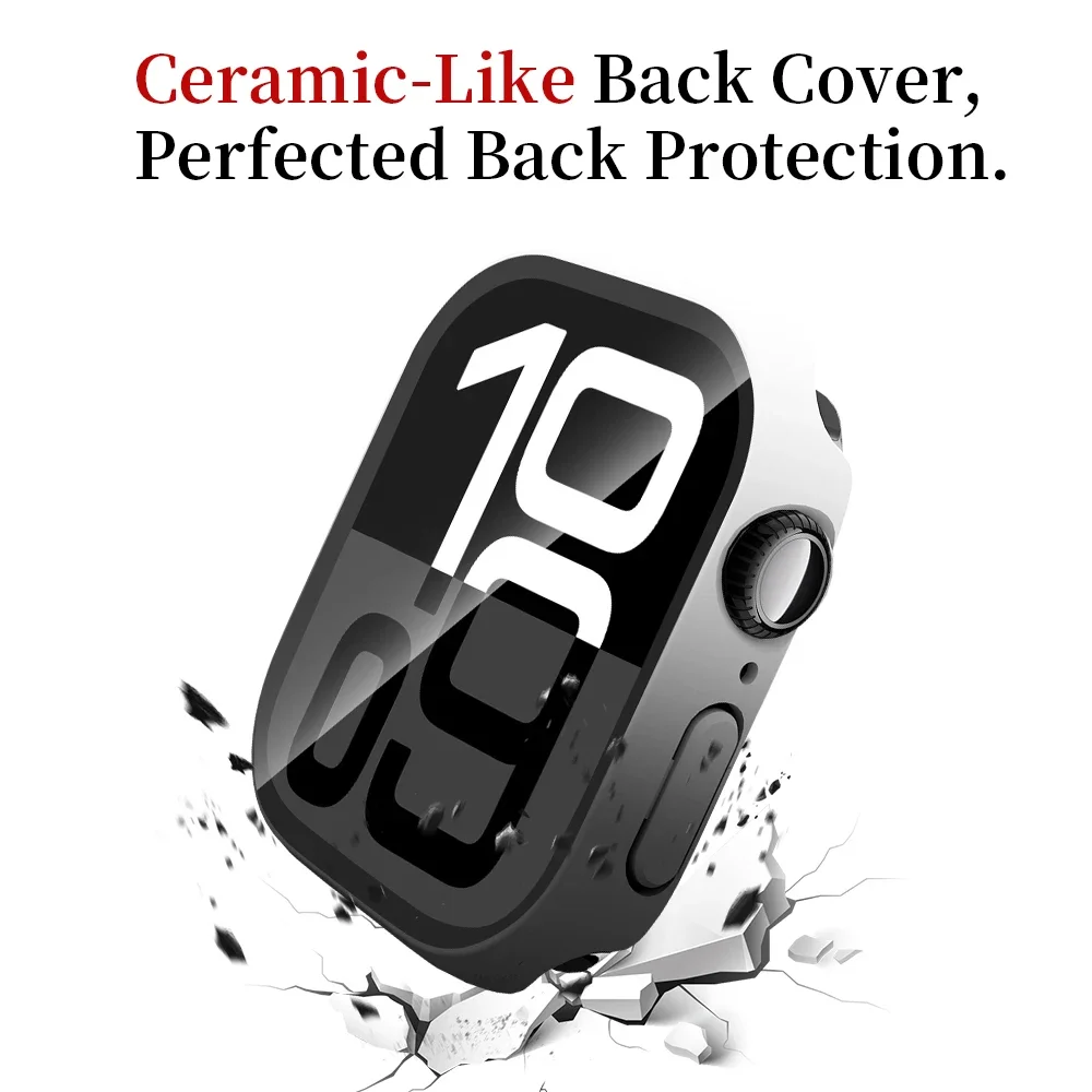 زجاج + حافظة لساعة أبل 40 مللي متر 41 مللي متر 46 مللي متر 42 مللي متر 44 مللي متر 45 مللي متر واقي للشاشة حافظة لهاتف iWatch Serie 10 9 8 7 6 5 SE 4