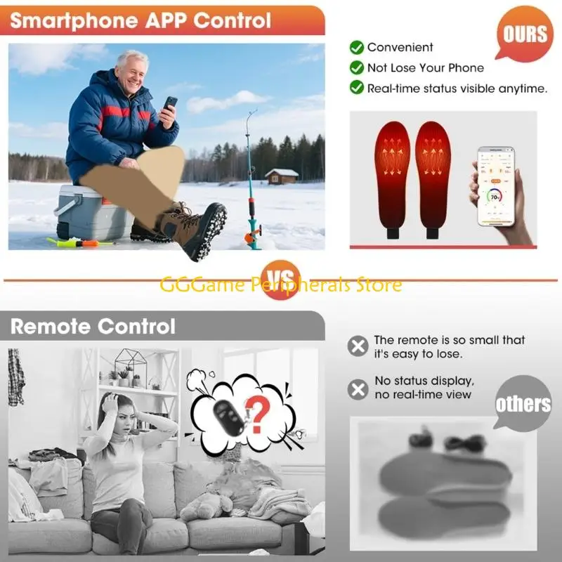 U55B Winter Electric Heated Insoles USB Heating Feet Warmer Thermal Shoes Sock Pad
