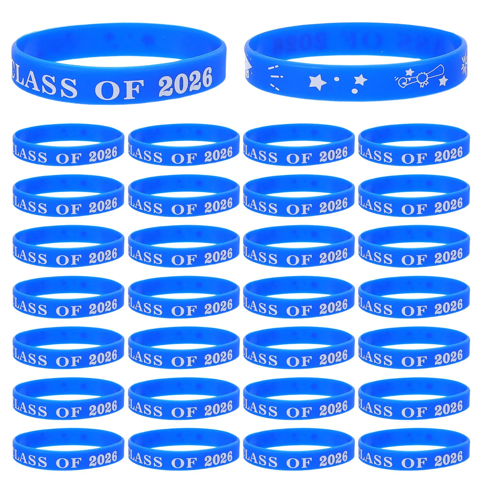 

30Pcs Graduation Season Wristband Silicone Class of 2026 Soft Flexible Wristbands for Men Women Teens Graduation Party Favors