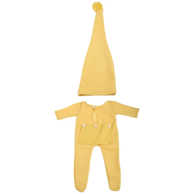 2 stuks pasgeboren fotografie rekwisieten gehaakte outfit baby romper hoed set zuigelingen foto cap jumpsuit bodysuit kleding