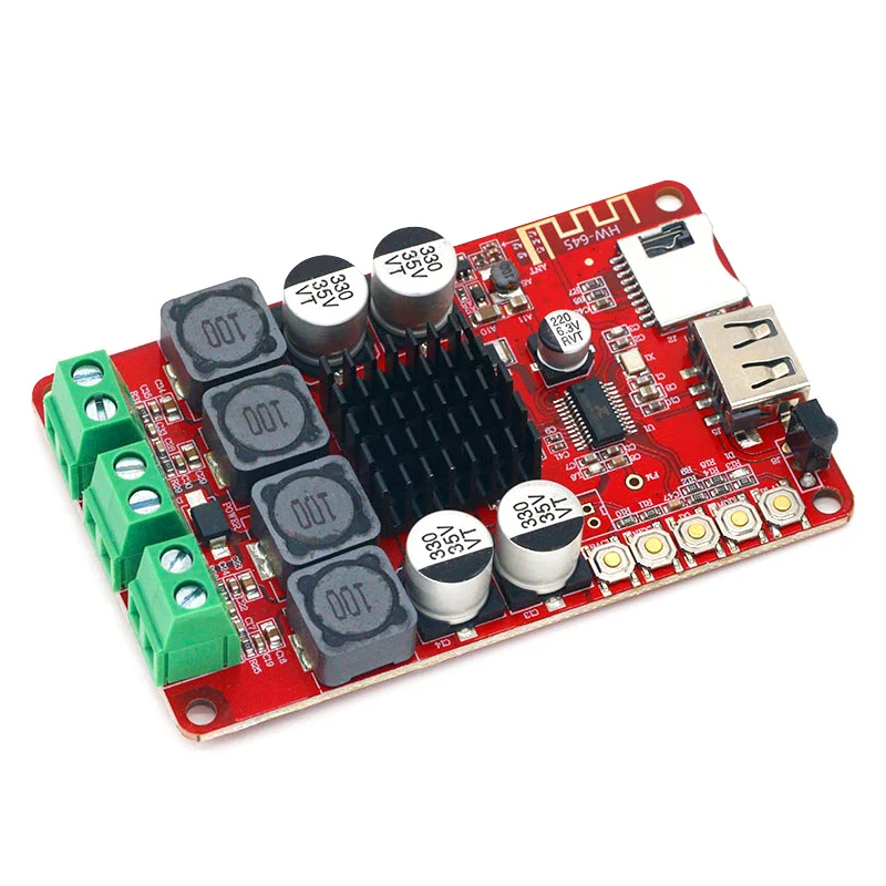 TPA3116 2*50W dual channel Bluetooth 5.0 Receiving U disk TF card decoding stereo power amplifier board module