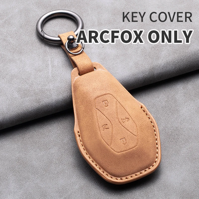 Car Key Case For ARCFOX Alpha S Alpha T αS αT GT ECF ARCFOX-7 Leather Car Key Cover Protector For Arcfox