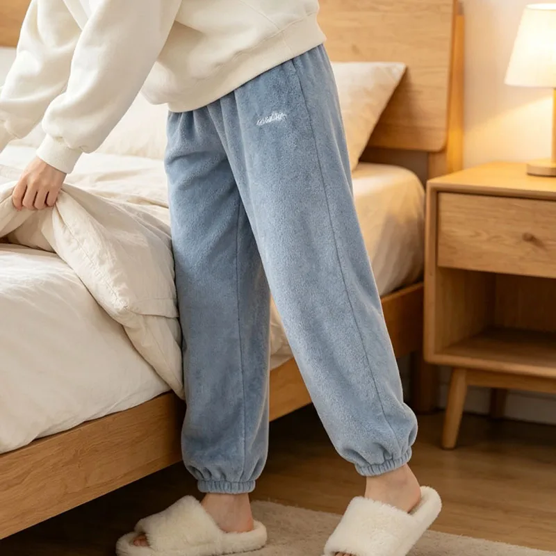 Ultra Soft Coral Fleece Pants Winter Thick Warm Loose Relaxed Lounge Style for Women Home Sleep Casual Outdoor Walking Weekend