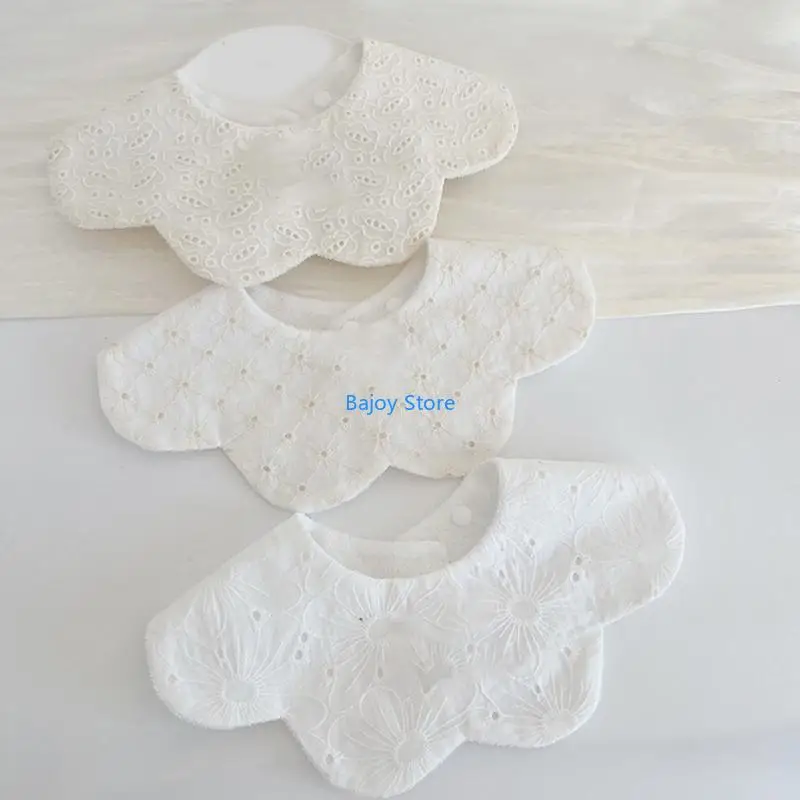 

63HE Newborn Drooling Apron Cotton Bib Petal Burp Cloths Nursing Bib Feeding Bib for Infant Toddlers 0-3 Year