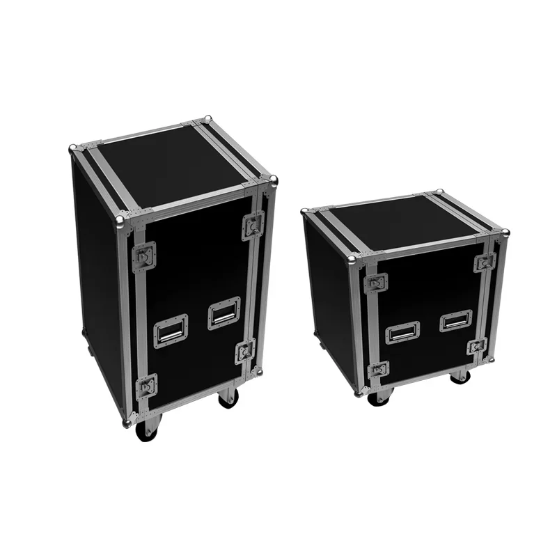 Czarny kolor 16U Rack Case z 4 kółkami/16u Amp Rack Case / Road Ready Flight Cases