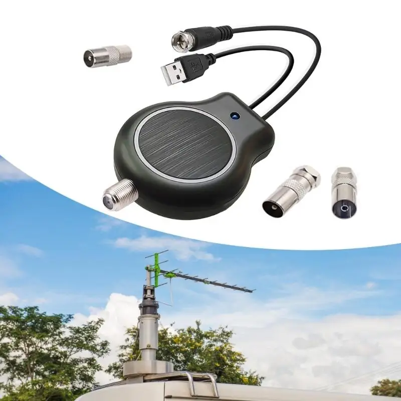 62CD HDTV Antennas Amplifier USB Powered Enhancer Low Noise for Improved Strength in Weak Reception Area