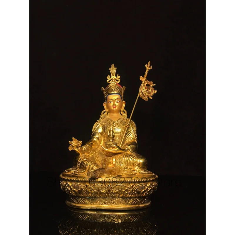 

29cm Lotus Life Buddha Statue Tibetan Ethnic Complete Gilded Golden Lotus Master Buddha Statue Ornament