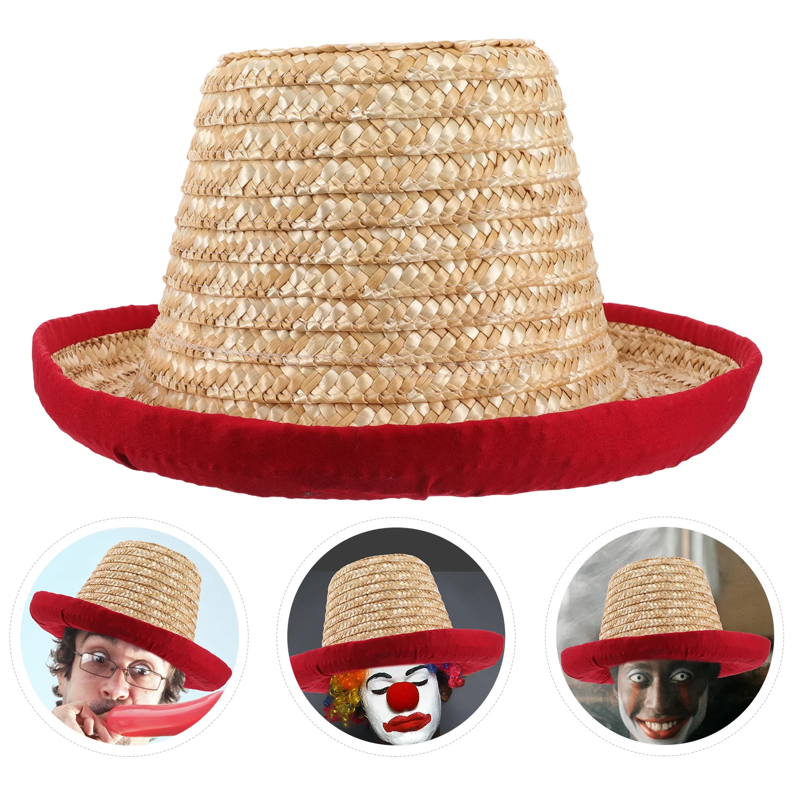 

Unique Straw Hat For Juggling Acrobatics Street Dance Performance Handmade Costume Party Decor Accessory Stage Show Props