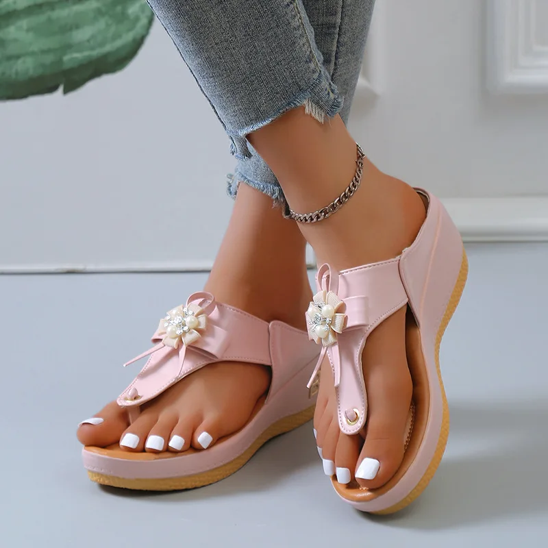 

Fashion Slippers Women Platform Sandals High Heels Sandals Summer Women Shoes Beach Flip Flops Solid Slides 2023 Slippers Women