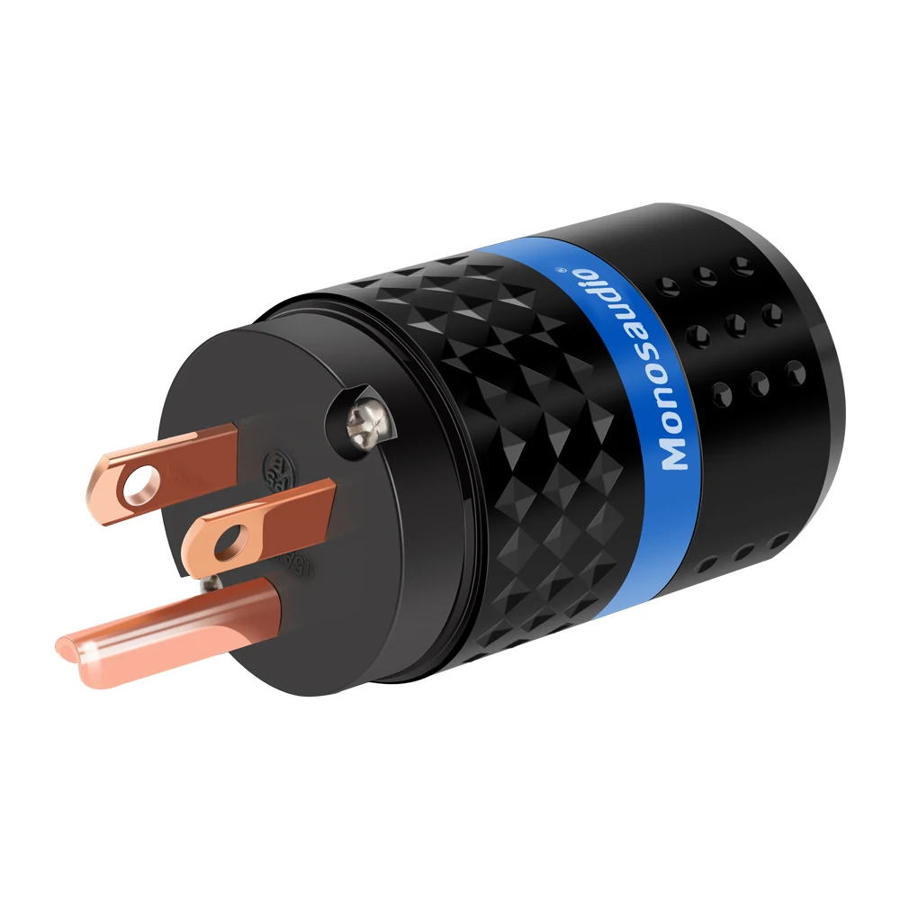 Audiophile M102/F102 99.998% Pure Copper US AC Power Plug & IEC320 C13 Connector for Audio DIY Mains Power Cable