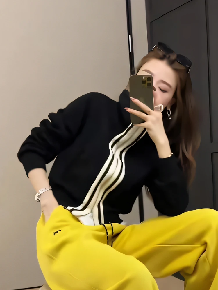 

Новая модная женская толстовка на молнии с воротником-стойкой, осенне-зимняя коллекция 2025 года