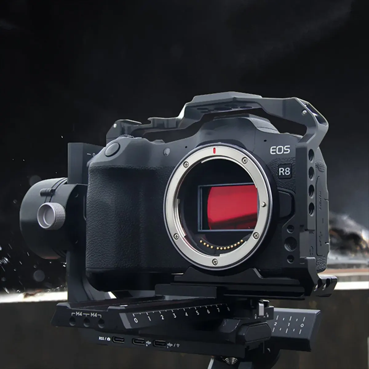 T24C For Canon EOS R8 Camera Cage Rig Cold Shoe Mount ARRI 3/8Inch 1/4Inch Hole Top Housing Case DSLR Camera Protective Frame