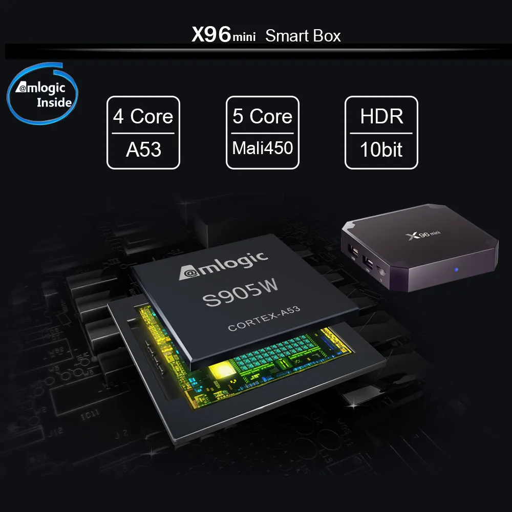 X96mini tv box 2024 android 9 Amlogic S905W quad core HDR10 4K 2GB 8GB 16GB media player H.265 iptv Home Theater