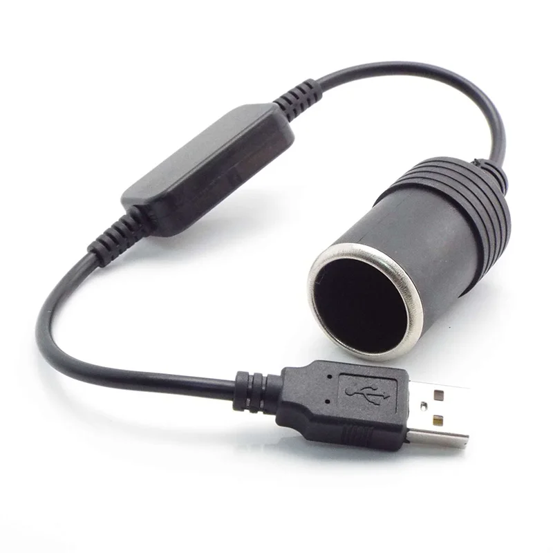 5V USB type A To 12V Cigarette Lighter Socket connector cable USB Male to Female car for GPS powerbank Light Adapter Converter