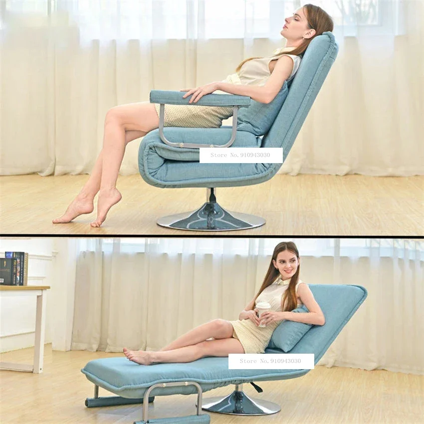 X1 Multifunctional Office Chair Foldable Single Lazy Sofa Bed 5-Gear Adjustment Computer Recliner Chair 360 Degrees Rotation