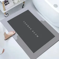 Super Absorbent Bathroom Anti-slip Shower Mat Diatom Mud Kitchen Carpet Waterproof Area Rugs for Home Living Room Decoration