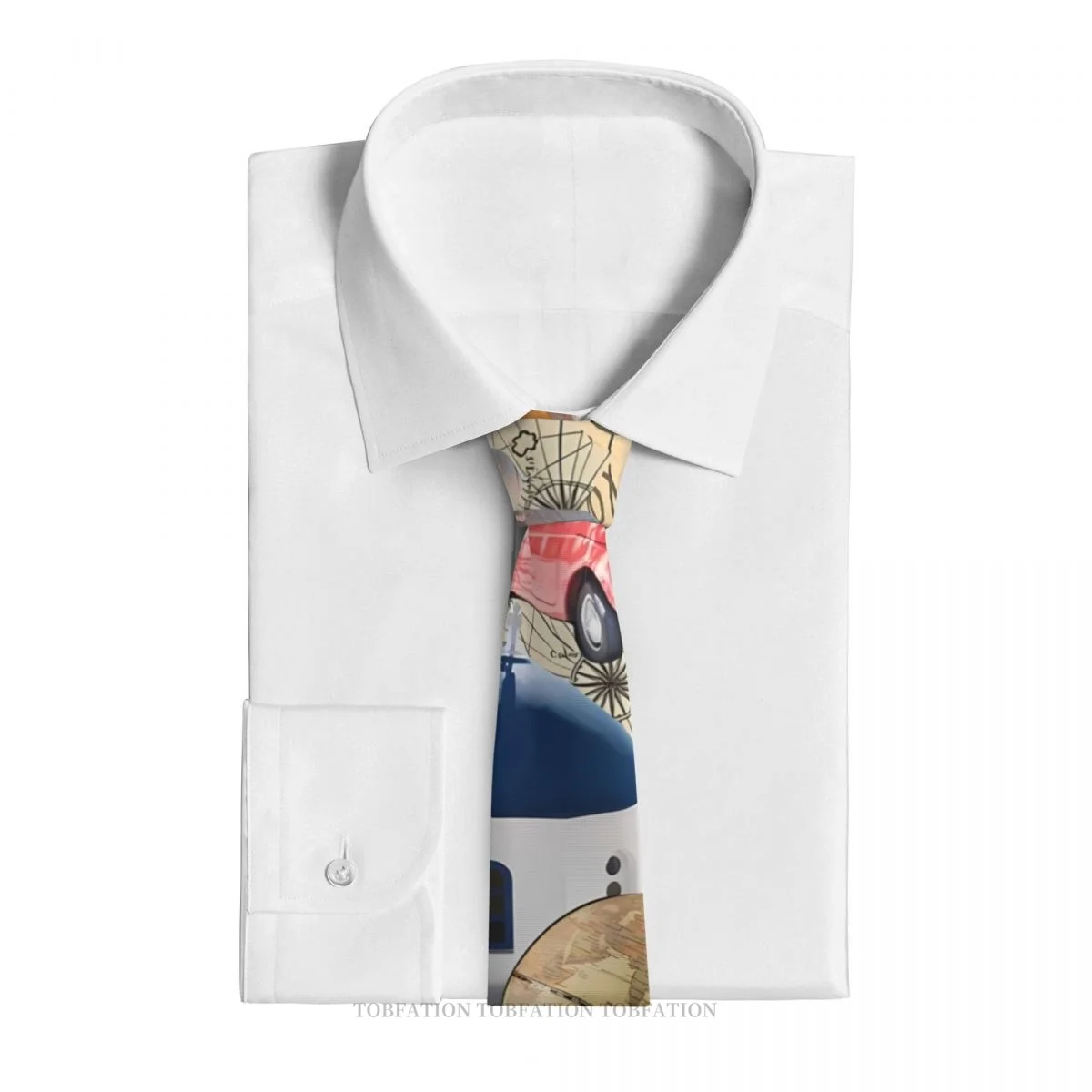 Travel Moodboard Classic Men's Printed Polyester 8cm Width Necktie Cosplay Party Accessory