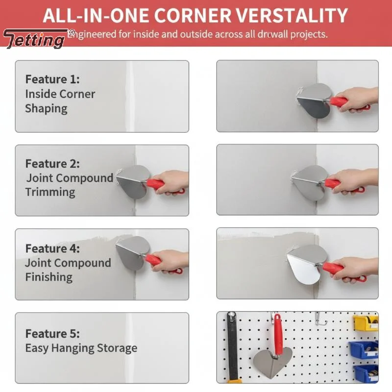 1Pcs Plasterboard Plastering Putty Knife Wall Repair Tool Stainless Steel Drywall Corner Trowel Inside Outside Corner Knife