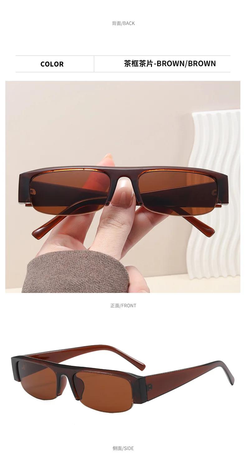 Neue Modische Kleine Quadratische Leoparden-Schwarze Brillenfassung für Damen Vintage Halbrahmen-Sonnenbrille Damen Outdoor-Brillen UV400 – Detail 14