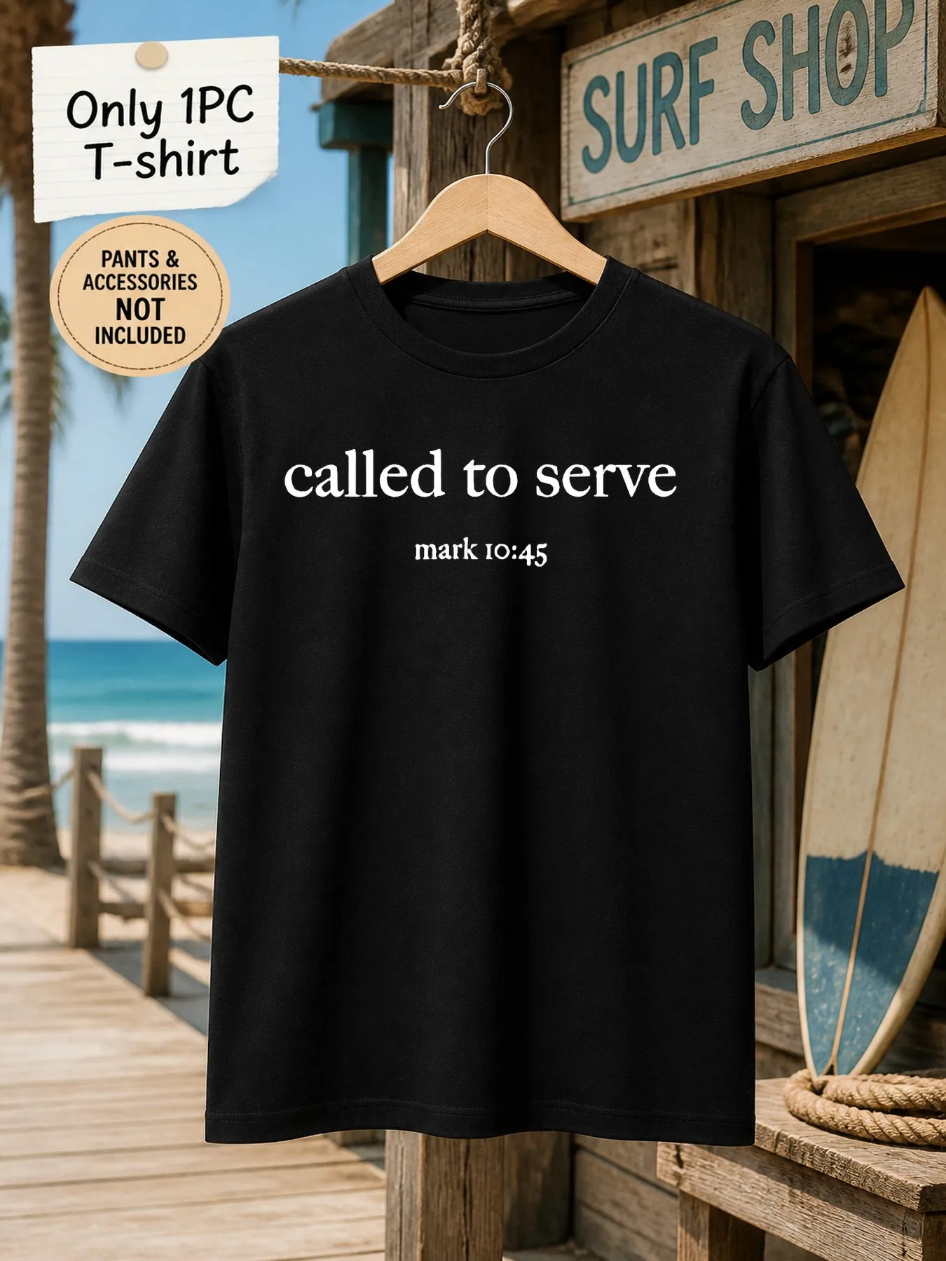 1pc Men'S Graphic T-Shirt Called to Serve Mark 1045 Short Sleeve Crew Neck [Solely 1pc T-SHIRT]