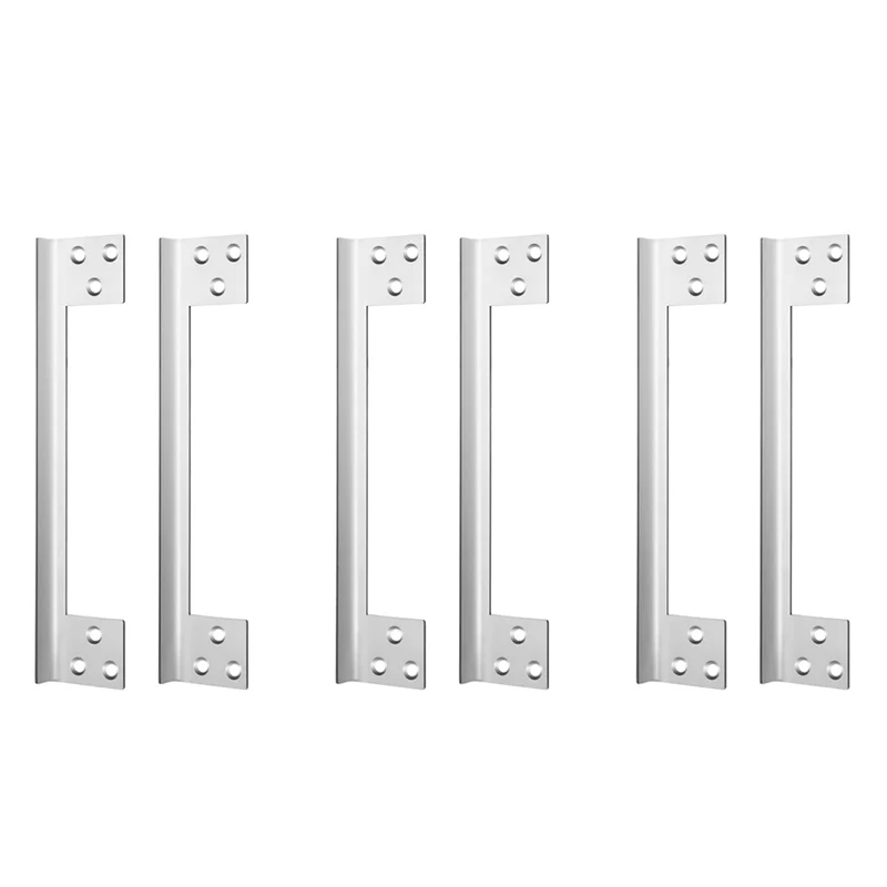 

AB15-6 Pcs Door Latch Guard Plate Outswing Angle Latch Protector Door Latch Cover Latch Shield L Shaped Security 11Inch