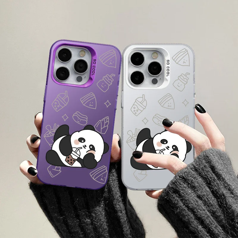 My little foot curled up For iPhone 14 Pro 15 Plus 13 Pro Max laser Colorful Silver Cover Phone Case let it rot  Panda Fubao