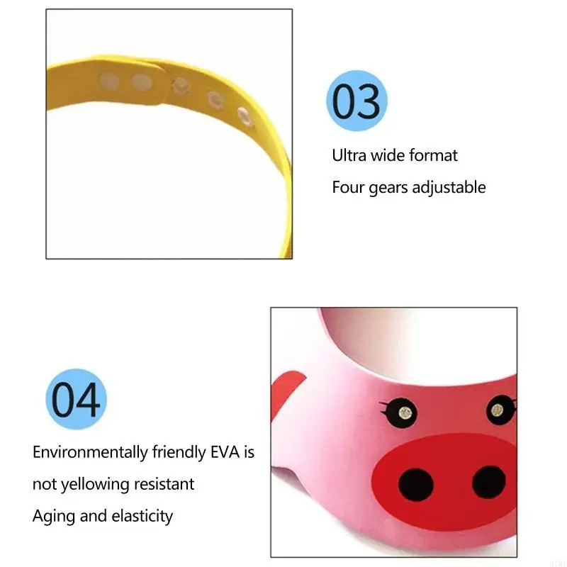 97BE Kids Bath Visor Hat Adjustable Baby Shower Cap Protect Shampoo Baby Care Shield