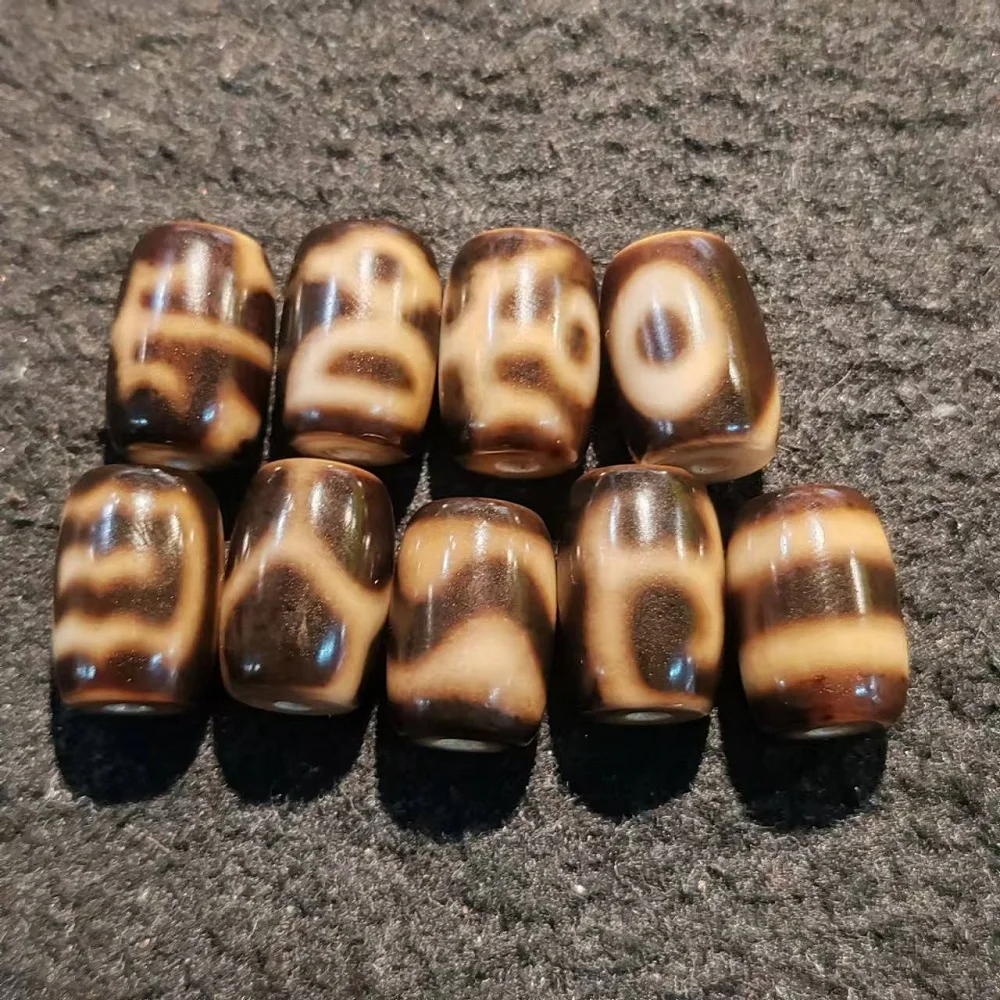 10 Pcs Taiwan Black Gold Penetrating Oil Moisturizing Fine Agate Bead Necklace Pendant Bracelet DIY Accessories Dzi