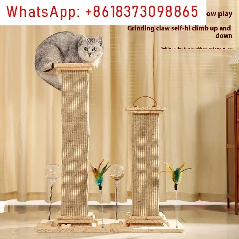 Large Roman Column Cat Climbing Frame - Sturdy Sisal Scratching Post, Non-Fading Cat Scratching Column, and Fun Toy for Felines