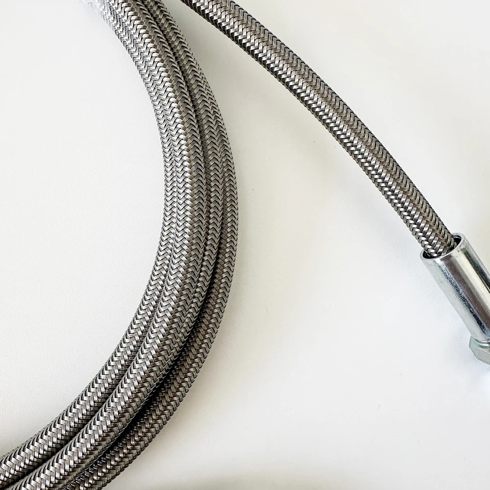 Turbo Feed Line Stainless Steel BraidedAN4 0-90°Straight Hose End Remote Oil Drain Return Line Flexible and Leakproof 30-500CM