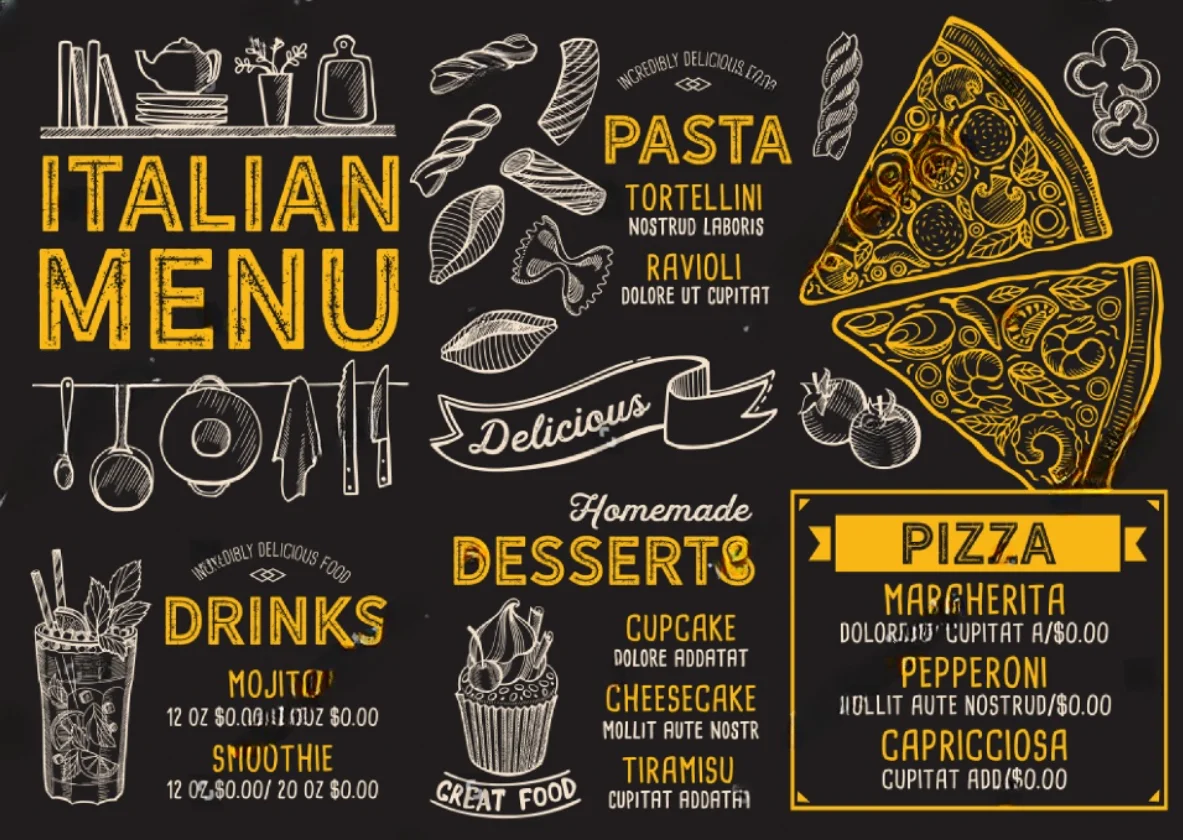 Customize personalized wallpaper mural hand-painted blackboard restaurant pizza shop background wall 3d wallpaper papier peint