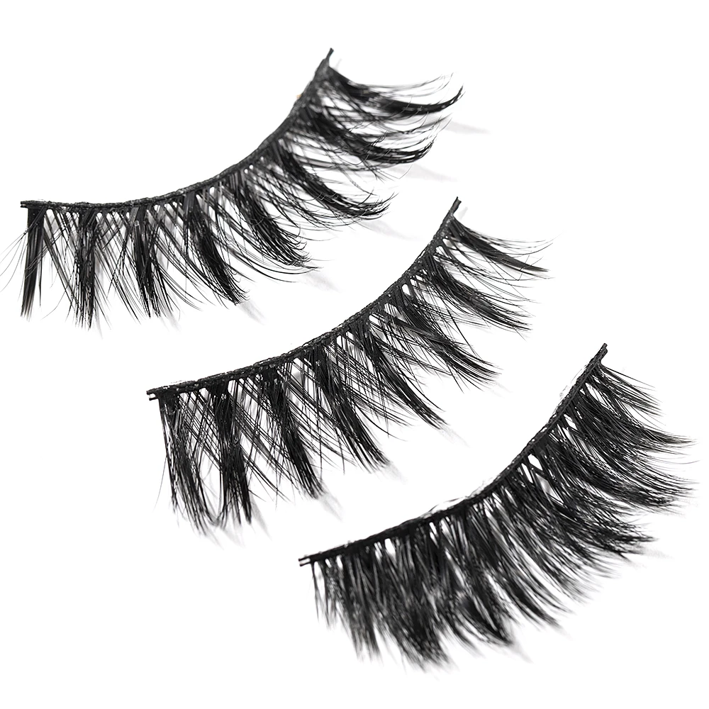 Pestañas postizas cruzadas de pelo de visón falso 3D, pestañas largas hechas a mano, Maquillaje grueso, herramientas de extensión de belleza, Maquillaje, 15-25mm, 5 pares