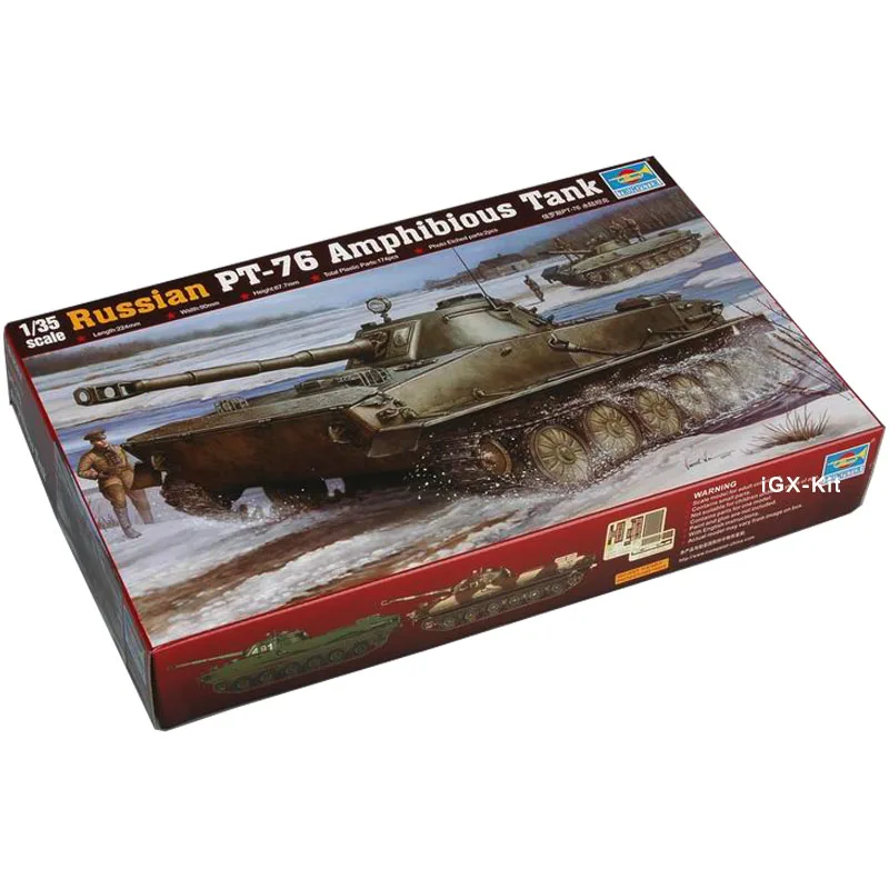 Trumpeter 00380 1/35 Russian PT76 PT-76 Light Amphibious Tank Children MIlitary Gift Toy Plastic Assembly Building Model Kit