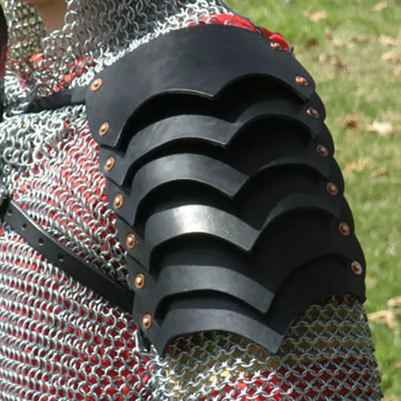 Medieval Viking Knight Shoulder Armor Pirate Gladiator Pauldrons Steampunk Gothic PU Dragon Scale Spaulders Cosplay Costume LARP