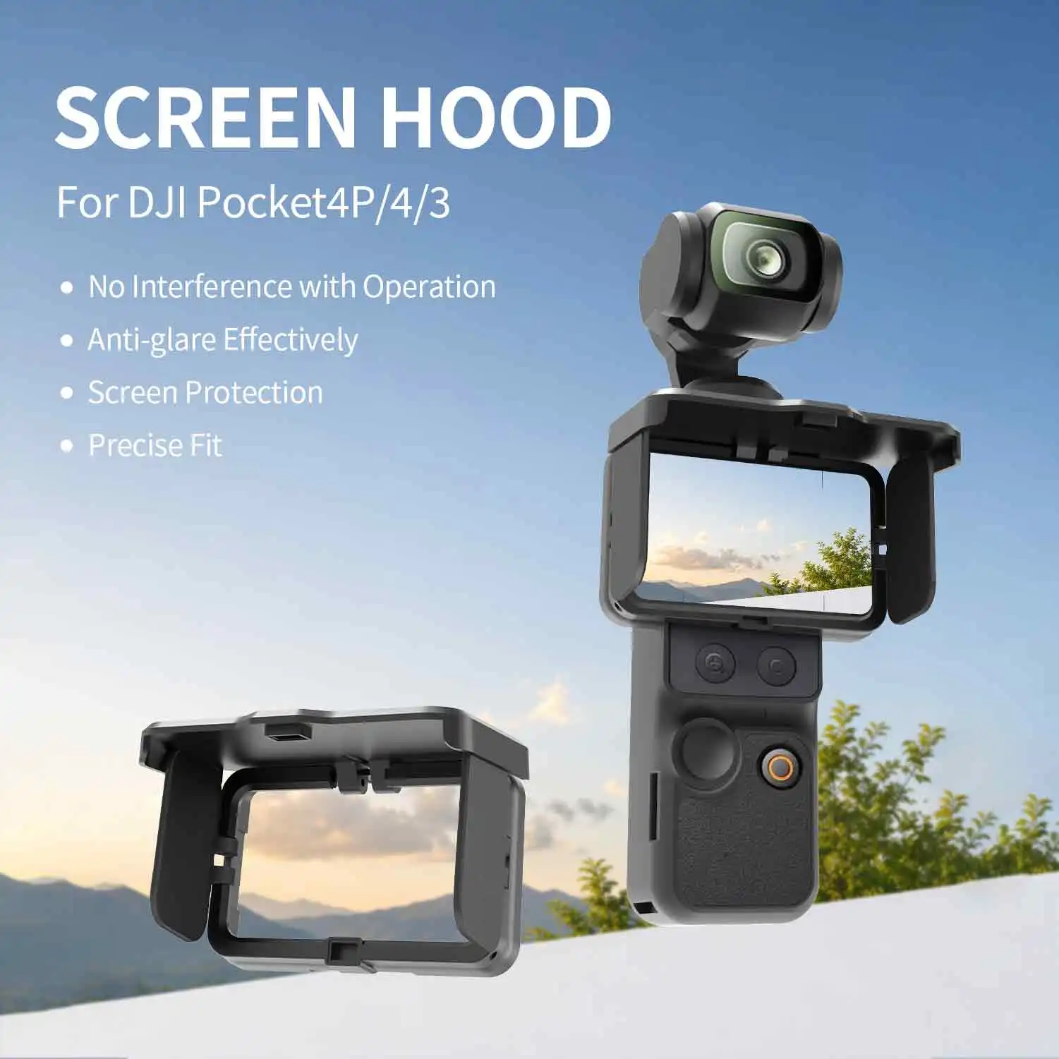 For DJI OSMO Pocket 4 3 Screen Sun Hood Lens Hood Cover Foldable Gimbal Screen Protective Sunshade for DJI Pocket 4P Accessories