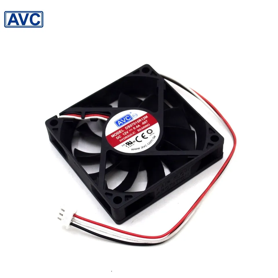 

DS07015R12M 3 Wires Temperature Control CPU Cooling Fan DC 12V 0.4A 7015 70*70*15mm 7cm 70mm for AVC