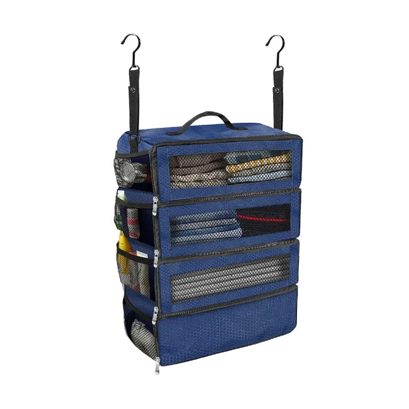 Suitcase Organizer High-capacity Travel Luggage Organizer Hanging Shelve Packing Cube Closet Collapsible Hanging Storage Bags - view 6
