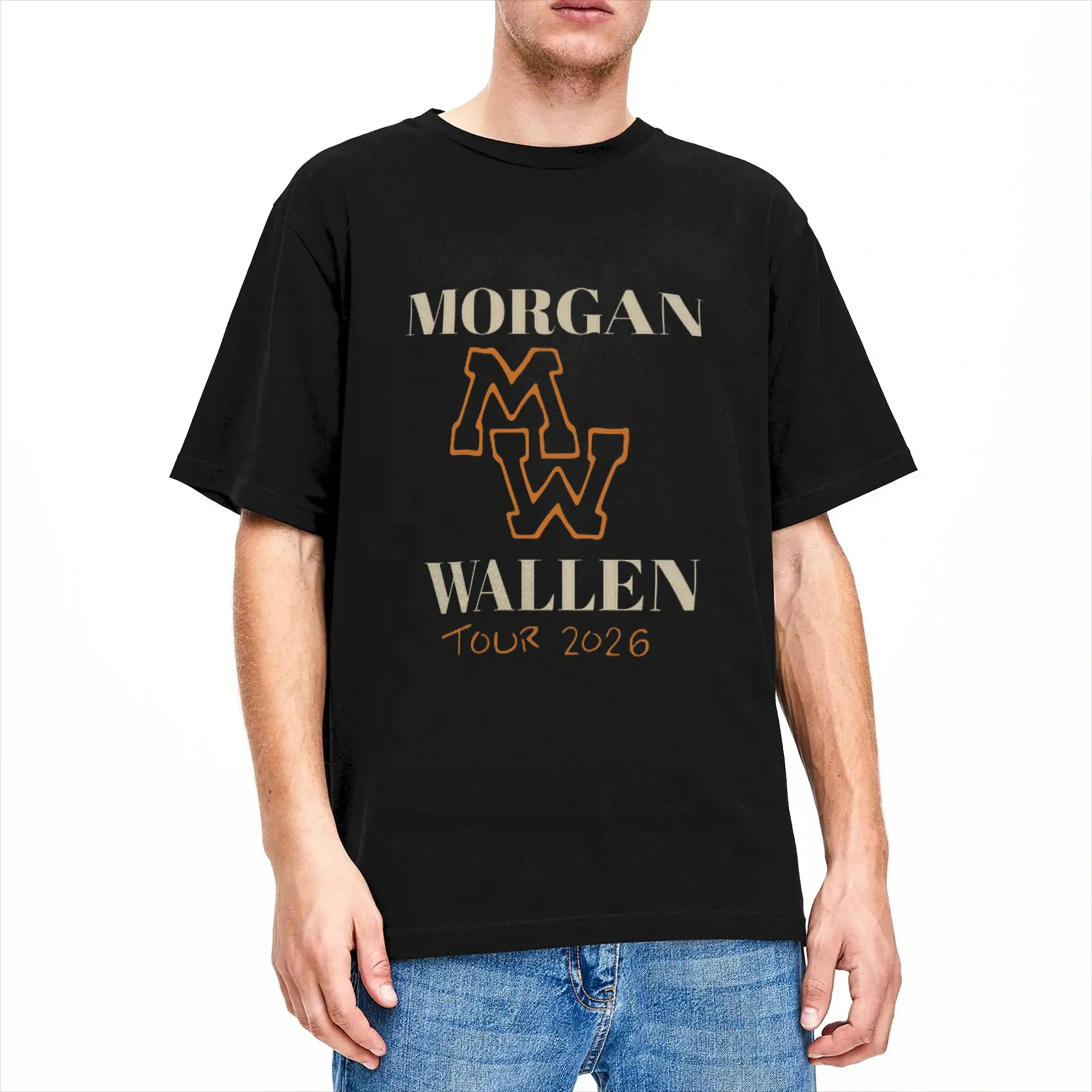 Morgan Wallen Tour 2026 T Shirt Beach  100 Cotton T Shirts For Adult Trending Casual Tshirt Short-Sleeve Funny Tops