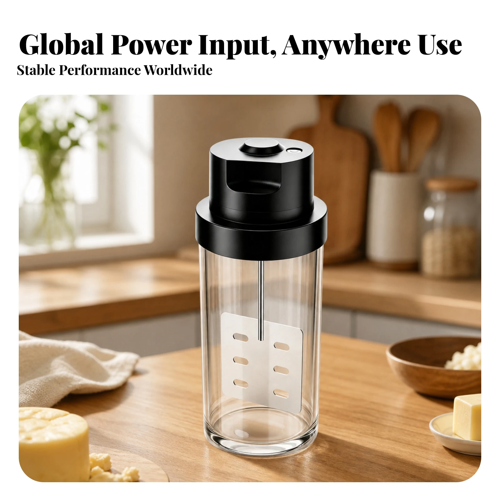 Cream Churner Compact Electric Butter Churn Kitchen Appliance Sealed for Home Cooks, Baking Projects, Fresh Cream Making