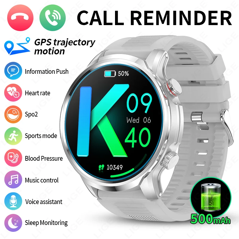 New Bluetooth Call Smart Watch Men 1.95 inch HD Large Screen Watches Heart Rate Monitoring IP68 Waterproof GPS Sports Smartwatch